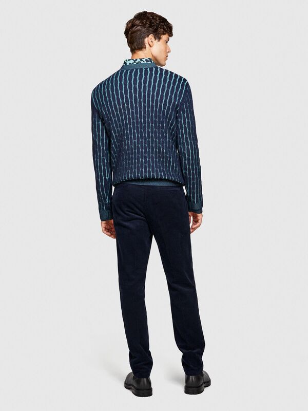 %100 Koton Slim Fit Fitilli Kadife Pantolon Erkek Renkli T-Shirt - 323A4SFRSF03D