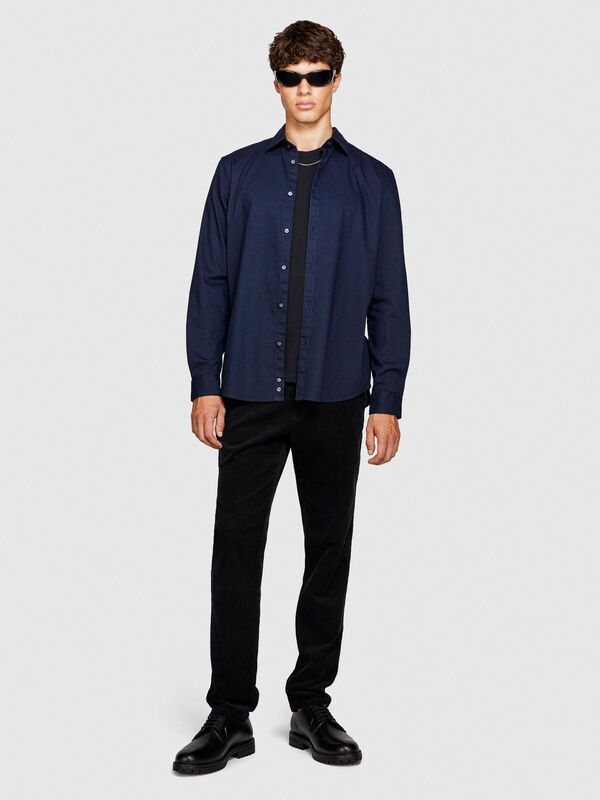 %100 Koton Slim Fit Fitilli Kadife Pantolon Erkek Siyah Pantolon - 323A4SFRSF03D