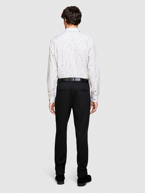 %100 Koton Slim Fit Geometrik Desenli Poplin Gömlek Erkek Renkli Gömlek - 323A58J2SQ033