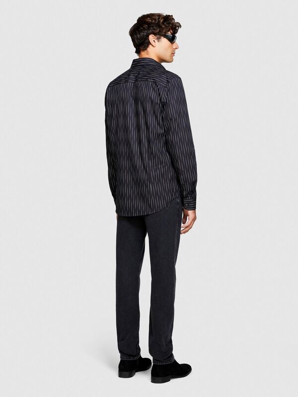 %100 Koton Slim Fit Geometrik Desenli Poplin Gömlek Erkek Renkli Gömlek - 323A58J2SQ033