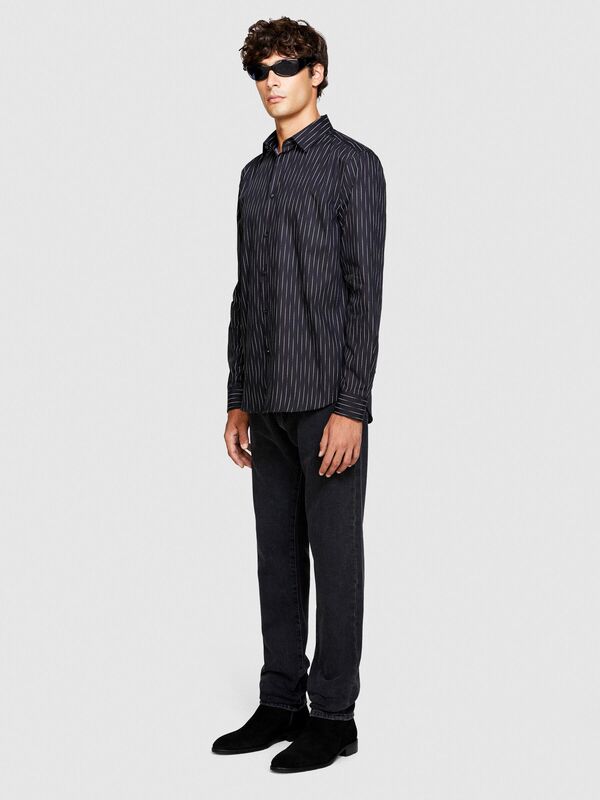 %100 Koton Slim Fit Geometrik Desenli Poplin Gömlek Erkek Renkli Gömlek - 323A58J2SQ033