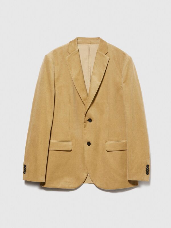 %100 Koton Slim Fit Kadife Ceket Erkek Bej Mont - 323A2SFRSW01B %100 Koton Slim Fit Kadife Ceket Erkek Bej Mont - 323A2SFRSW01B