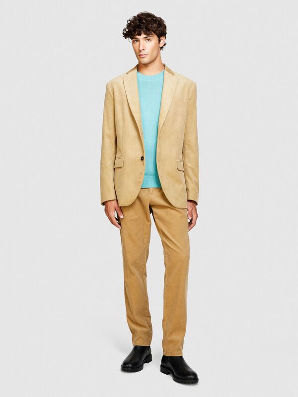 %100 Koton Slim Fit Kadife Ceket Erkek Bej Mont - 323A2SFRSW01B %100 Koton Slim Fit Kadife Ceket Erkek Bej Mont - 323A2SFRSW01B