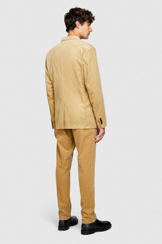 %100 Koton Slim Fit Kadife Ceket Erkek Bej Mont - 323A2SFRSW01B