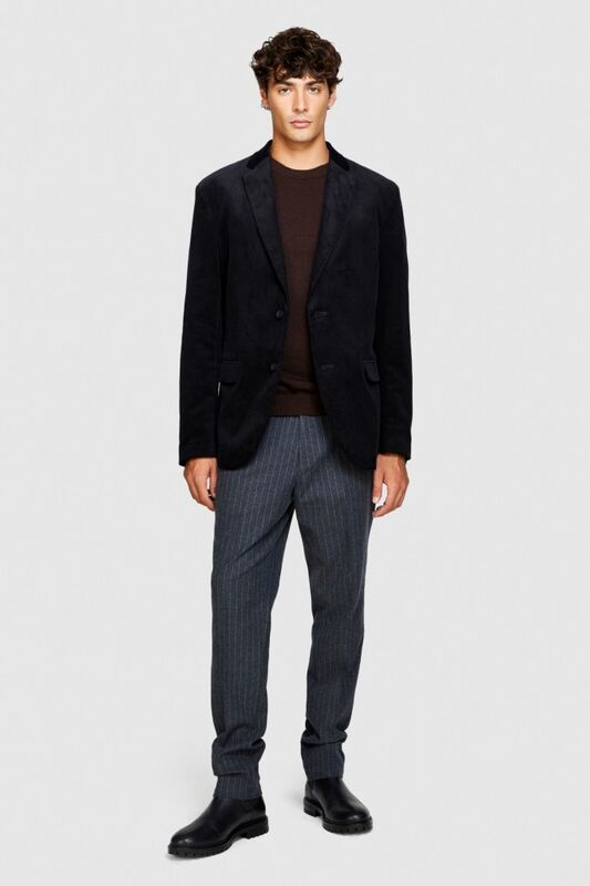 %100 Koton Slim Fit Kadife Ceket Erkek Siyah Mont - 323A2SFRSW01B