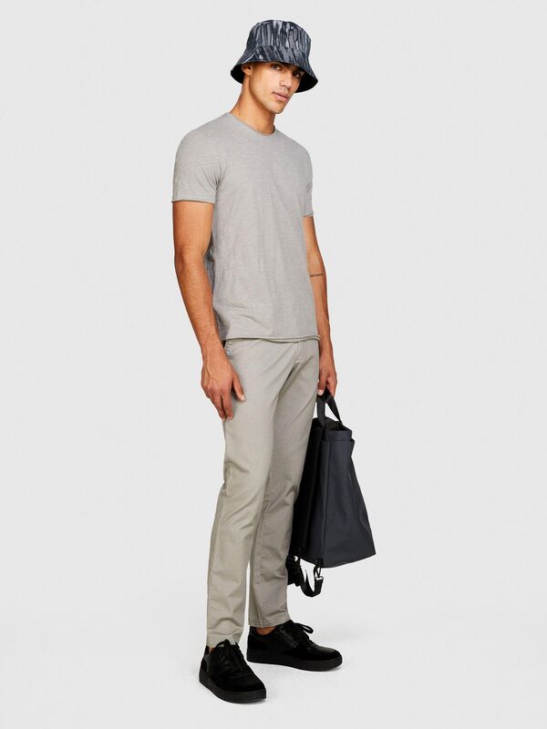 %100 Koton Slim Fit Slub T-Shirt Erkek Siyah T-Shirt - 323A3YR7S101K