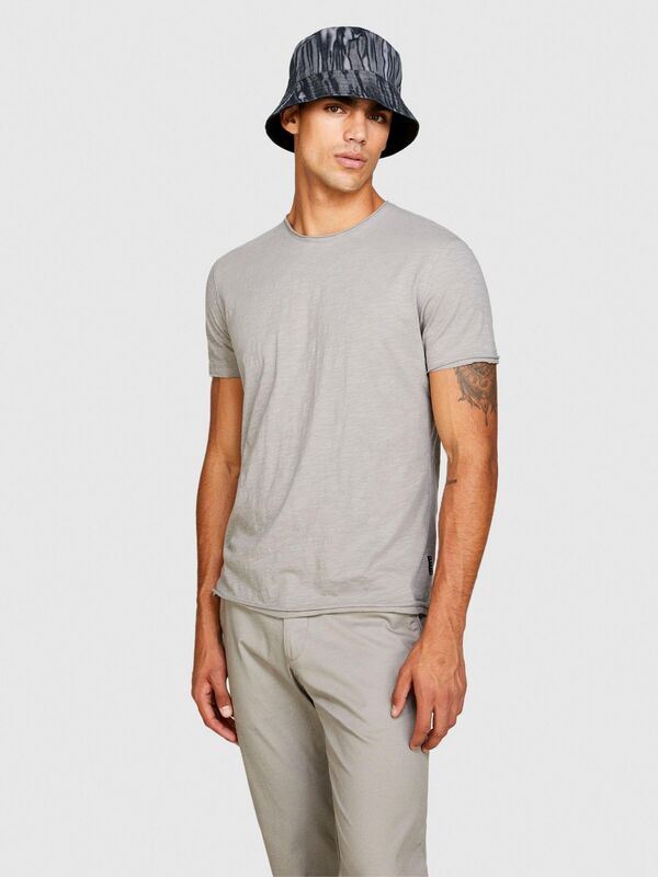 %100 Koton Slim Fit Slub T-Shirt Erkek Siyah T-Shirt - 323A3YR7S101K