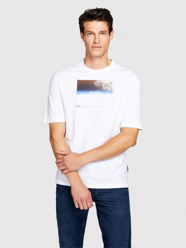 %100 Koton Tematik Baskılı T-Shirt Erkek Beyaz T-Shirt - 323A3096S102Q