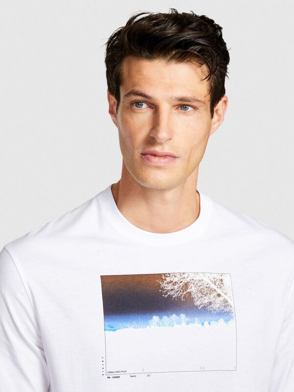 %100 Koton Tematik Baskılı T-Shirt Erkek Beyaz T-Shirt - 323A3096S102Q