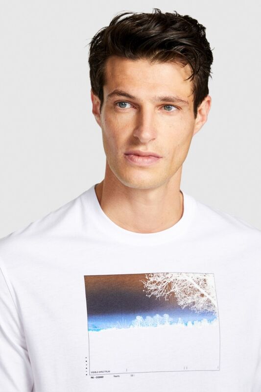 %100 Koton Tematik Baskılı T-Shirt Erkek Beyaz T-Shirt - 323A3096S102Q