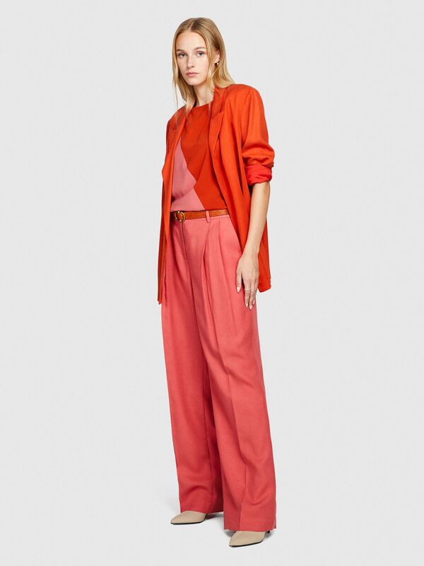 %100 Liyosel Düşük Bel Pantolon Kadın Mor Pantolon - 323A4BJFLF02Z