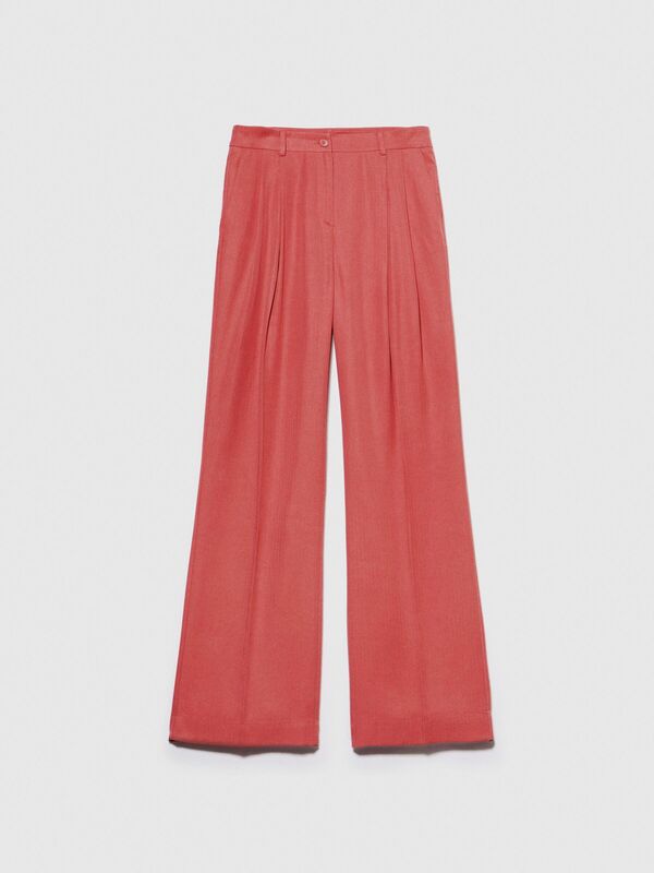 %100 Liyosel Düşük Bel Pantolon Kadın Mor Pantolon - 323A4BJFLF02Z