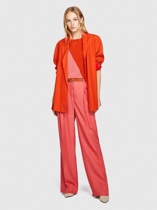 Sisley - %100 Liyosel Düşük Bel Pantolon Kadın Mor Pantolon - 323A4BJFLF02Z