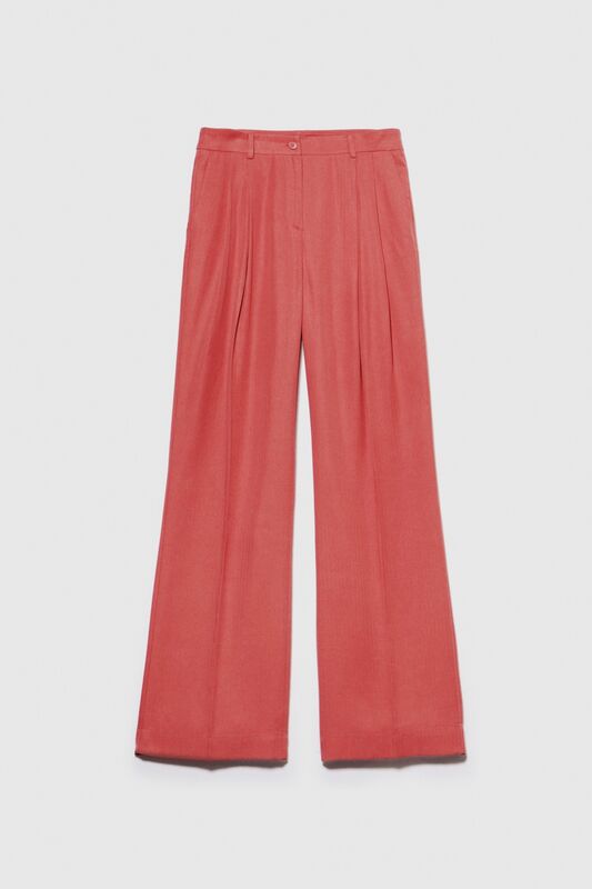 %100 Liyosel Düşük Bel Pantolon Kadın Mor Pantolon - 323A4BJFLF02Z