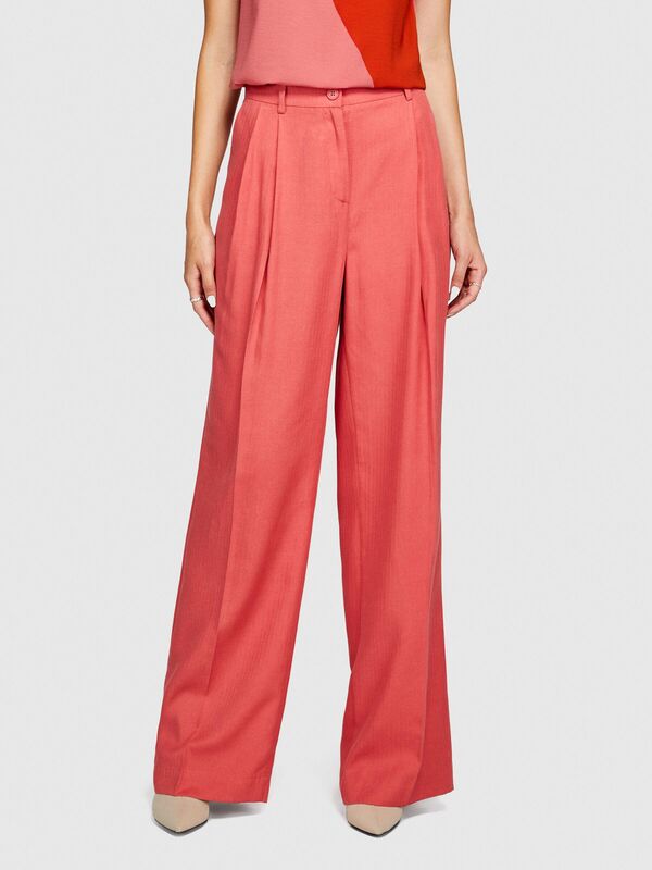 %100 Liyosel Düşük Bel Pantolon Kadın Mor Pantolon - 323A4BJFLF02Z