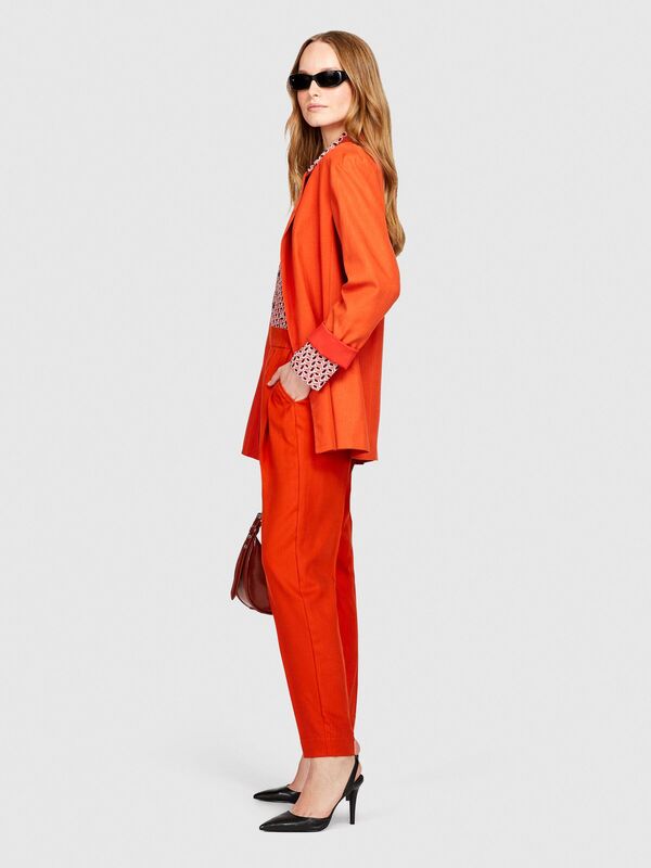 %100 Liyosel Kemerli Jogger Pantolon Kadın Turuncu Pantolon - 323A4BJFLF00S