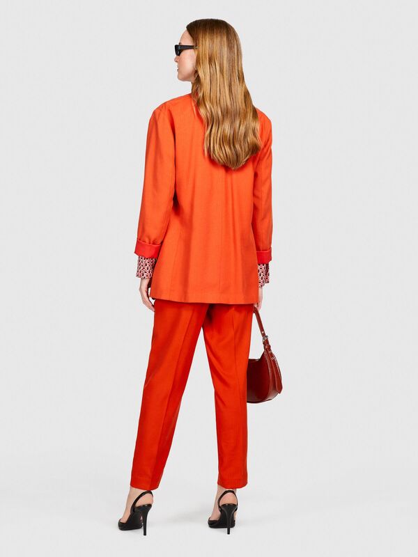 %100 Liyosel Kemerli Jogger Pantolon Kadın Turuncu Pantolon - 323A4BJFLF00S