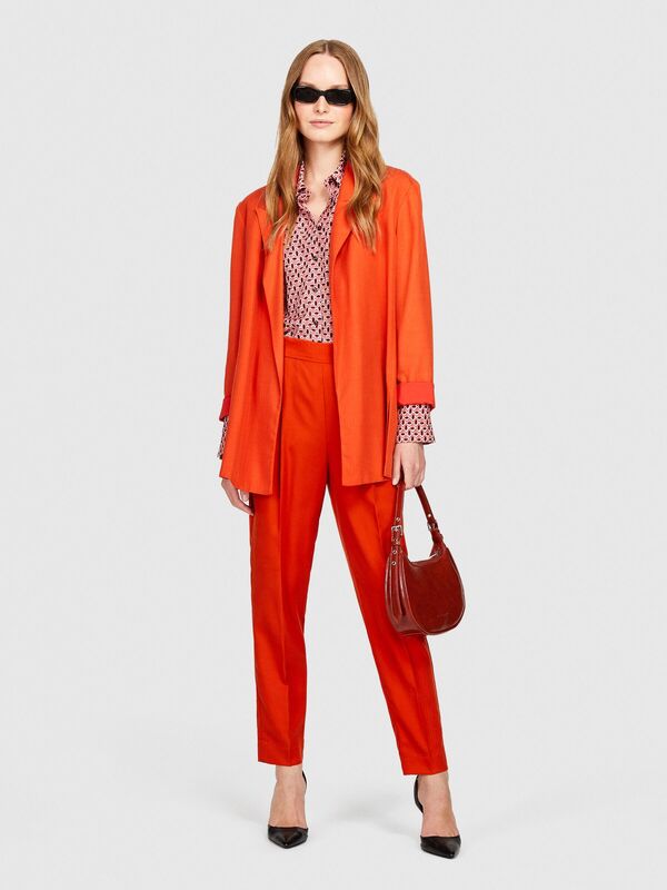 %100 Liyosel Kemerli Jogger Pantolon Kadın Turuncu Pantolon - 323A4BJFLF00S