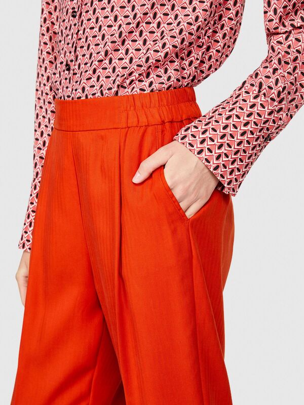 %100 Liyosel Kemerli Jogger Pantolon Kadın Turuncu Pantolon - 323A4BJFLF00S