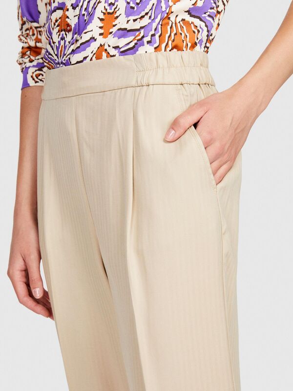 %100 Liyosel Kemerli Jogger Pantolon Kadın Vizon Pantolon - 323A4BJFLF00S