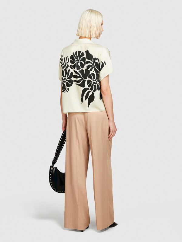 Sisley - %100 Liyosel Önü Çift Pileli Arkası Biyeli Cepli Pantolon Kadın 1M7 Pantolon - 324P483GLF05A