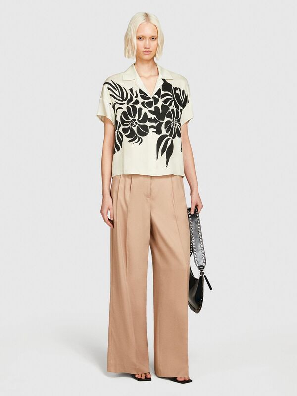 %100 Liyosel Önü Çift Pileli Arkası Biyeli Cepli Pantolon Kadın 1M7 Pantolon - 324P483GLF05A