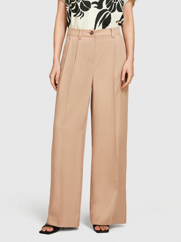 %100 Liyosel Önü Çift Pileli Arkası Biyeli Cepli Pantolon Kadın 1M7 Pantolon - 324P483GLF05A