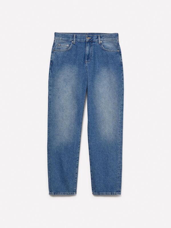 %100 Pamuk 5 Cepli Regular Fit Ağartılmış Denim Pantolon Kadın Siyah Mix Pantolon - 324A489XLE03J