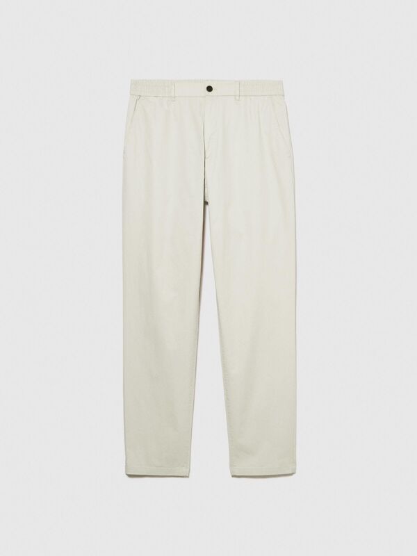 %100 Pamuk Beli Büzgülü Slim Confort Fit Pantolon Erkek Gri Pantolon - 324P4IUKSF046