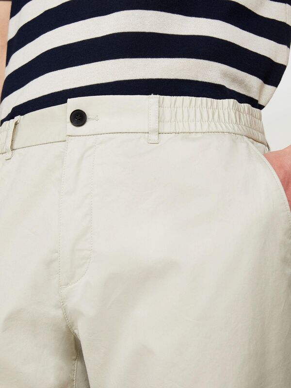 Sisley - %100 Pamuk Beli Büzgülü Slim Confort Fit Pantolon Erkek Gri Pantolon - 324P4IUKSF046