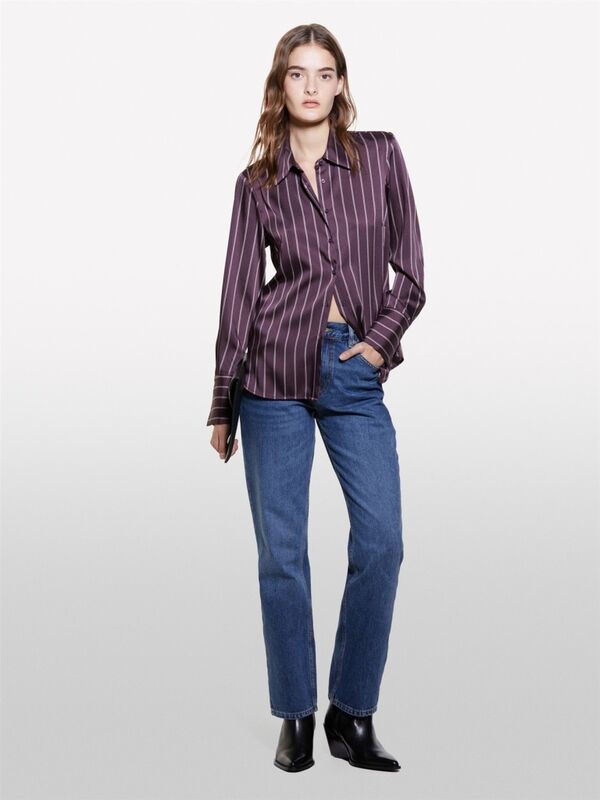 %100 Pamuk Beş Cepli Düz Paça Normal Bel Denim Pantolon Kadın Haki Mix Pantolon - 324A4YRZLE03X