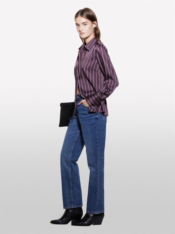 %100 Pamuk Beş Cepli Düz Paça Normal Bel Denim Pantolon Kadın Haki Mix Pantolon - 324A4YRZLE03X