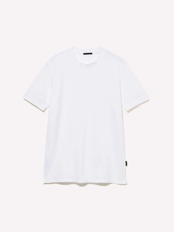 Sisley - %100 Pamuk Bisiklet Yaka Regular Fit T-Shirt Erkek Beyaz T-Shirt - 325P3089S104J
