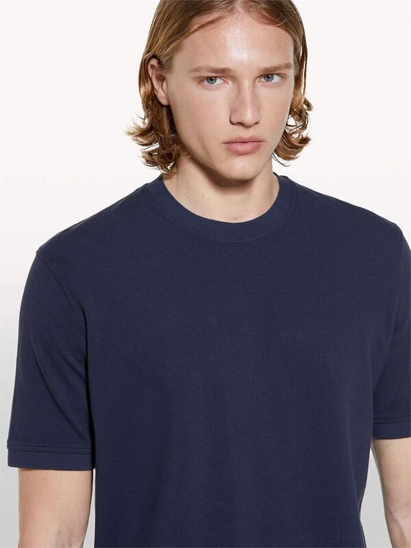 %100 Pamuk Bisiklet Yaka Regular Fit T-Shirt Erkek Lacivert T-Shirt - 325P3089S104J