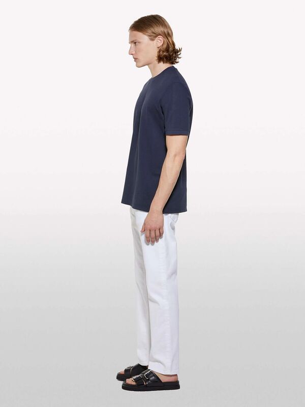 %100 Pamuk Bisiklet Yaka Regular Fit T-Shirt Erkek Lacivert T-Shirt - 325P3089S104J