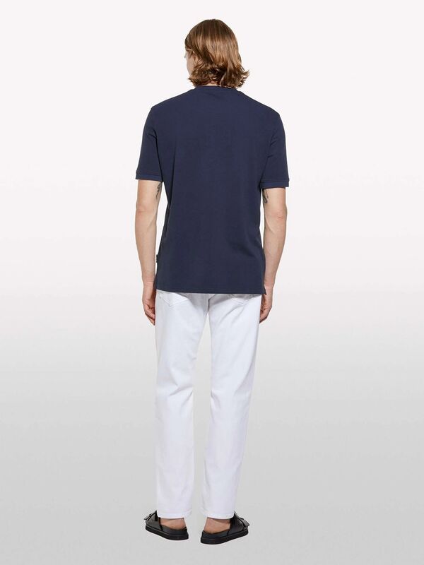 %100 Pamuk Bisiklet Yaka Regular Fit T-Shirt Erkek Lacivert T-Shirt - 325P3089S104J