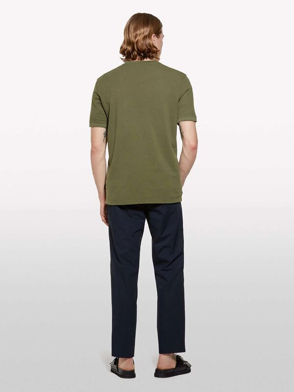 %100 Pamuk Bisiklet Yaka Regular Fit T-Shirt Erkek Yeşil T-Shirt - 325P3089S104J