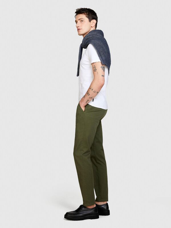 %100 Pamuk Bisiklet Yaka Slim Fit T-Shirt Erkek Beyaz T-Shirt - 324P3WF0S101K