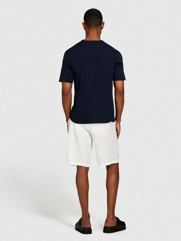 %100 Pamuk Dikişsiz Yaka Detaylı T-Shirt Erkek Lacivert T-Shirt - 324P3P7XS103K