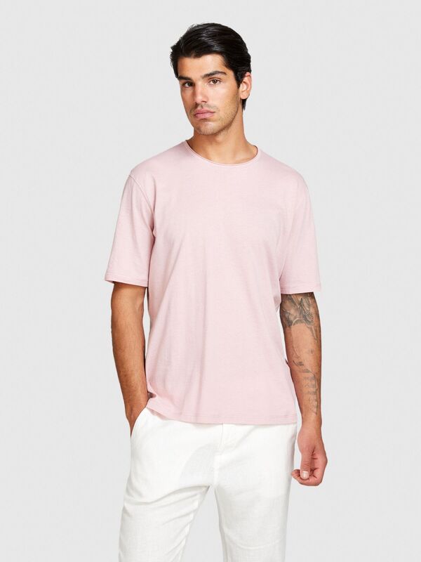 %100 Pamuk Dikişsiz Yaka Detaylı T-Shirt Erkek Mix T-Shirt - 324P3P7XS103K