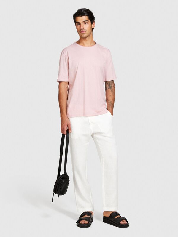 %100 Pamuk Dikişsiz Yaka Detaylı T-Shirt Erkek Mix T-Shirt - 324P3P7XS103K