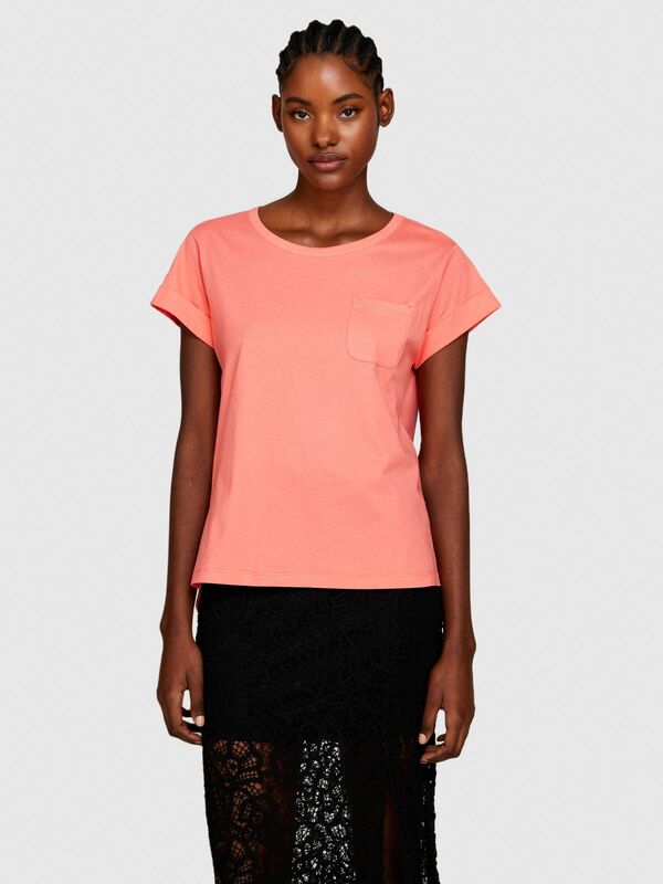 %100 Pamuk Geniş Bisiklet Yaka Dar Kesim Düz T-Shirt Kadın Düzenlenecek T-Shirt - 324P3I1XL1058