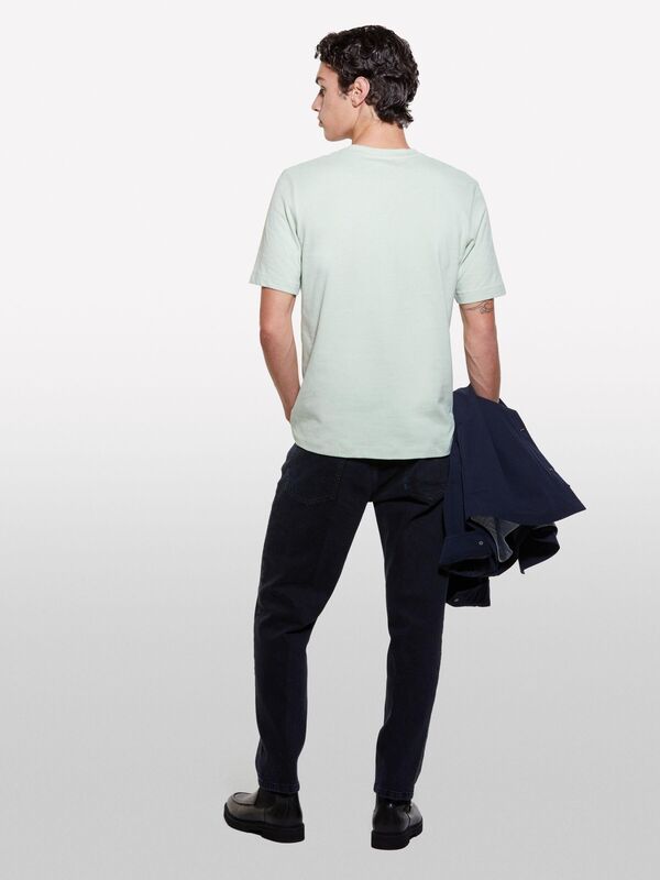 %100 Pamuk Normal Kesim Kısa Kollu Bisiklet Yaka T-Shirt Erkek 1R9 T-Shirt - 324A3B7SS1043