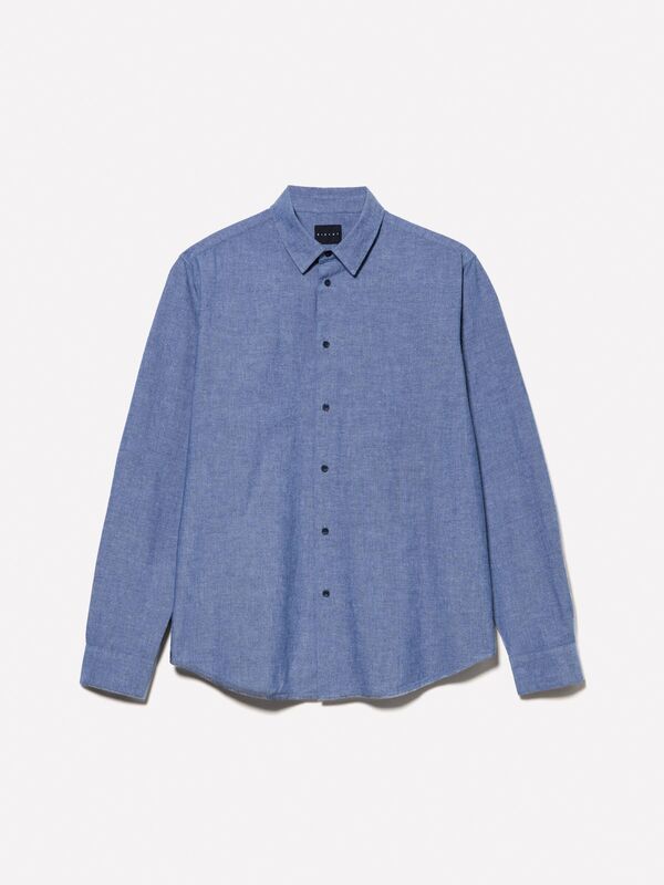 %100 Pamuk Normal Kesim Uzun Kollu Klasik Yaka Gömlek Erkek Siyah Mix Gömlek - 324A56IGSQ040