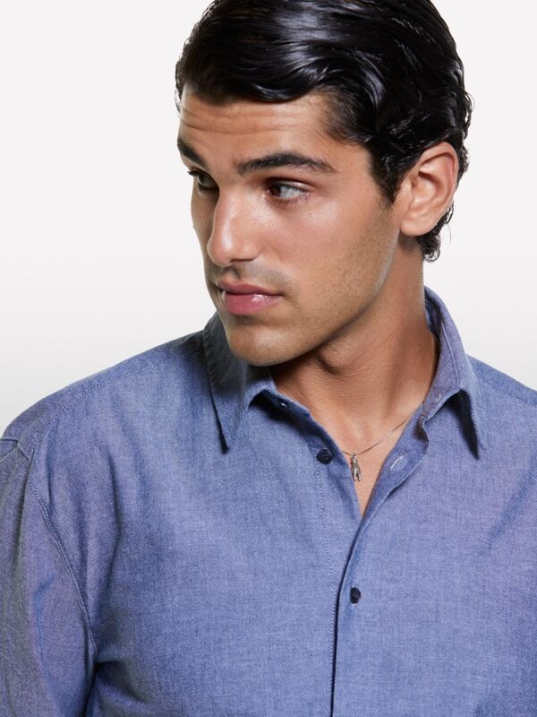 %100 Pamuk Normal Kesim Uzun Kollu Klasik Yaka Gömlek Erkek Siyah Mix Gömlek - 324A56IGSQ040