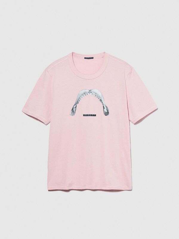 Sisley - %100 Pamuk Önü Baskılı Bisiklet Yaka T-Shirt Erkek Mix T-Shirt - 324P3I1XS103J