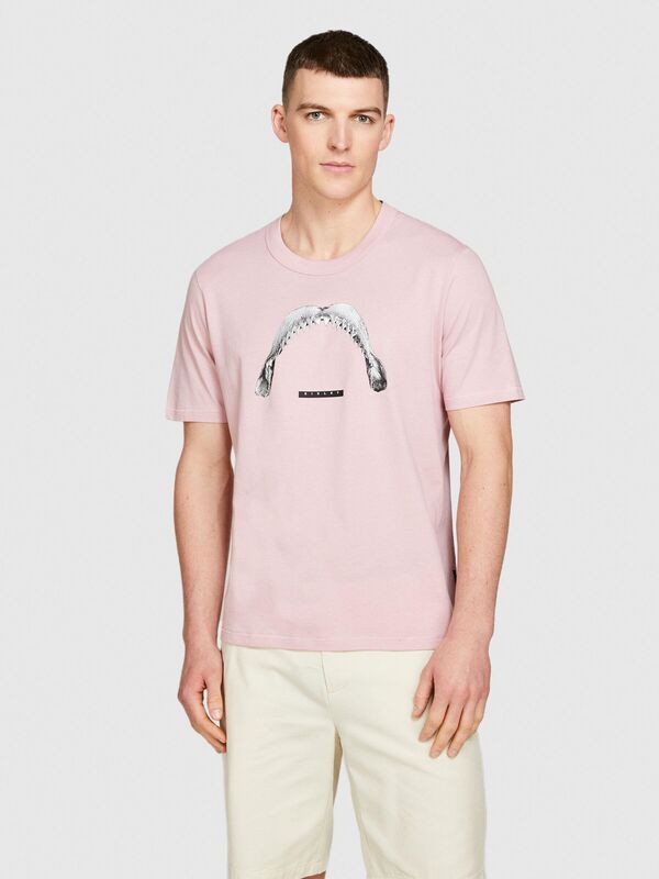 %100 Pamuk Önü Baskılı Bisiklet Yaka T-Shirt Erkek Mix T-Shirt - 324P3I1XS103J