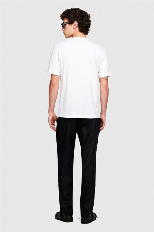 %100 Pamuk Önü Fotoğraf Baskılı Bisiklet Yaka T-Shirt Erkek Beyaz T-Shirt - 324P3WF0S103M