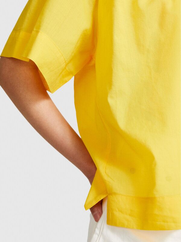 %100 Pamuk Pileli V Yaka Bluz Kadın 38R Bluz - 324P5HO1LQ06Q