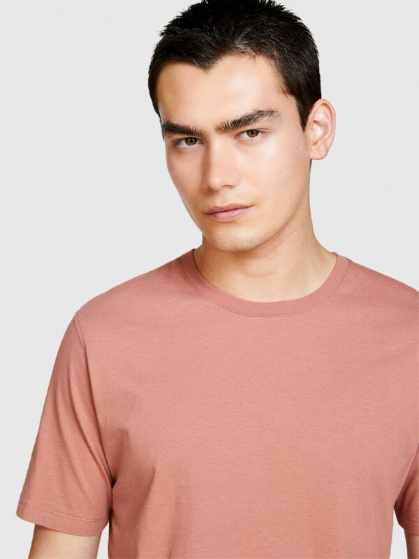 %100 Pamuk Regular Fit Bisiklet Yaka T-Shirt Erkek Bordo T-Shirt - 324P3I1XS101J